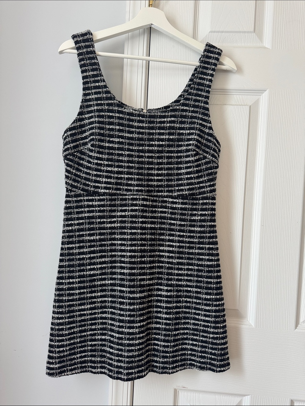 Mango Black and White Tweed Tank Dress